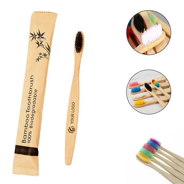 Portable hotel travel disposable adult bamboo toothbrush