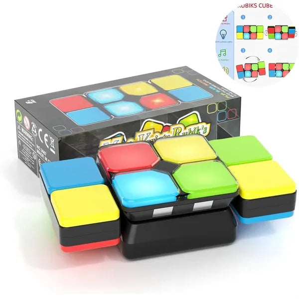 4 in 1 Kids Light-Up Musical Educational Puzzle Cube Toy