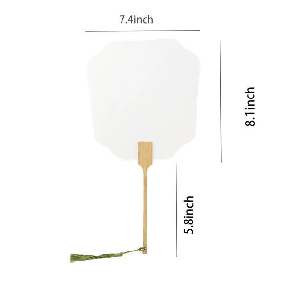 Wooden Handle DIY Paper Handheld Fan