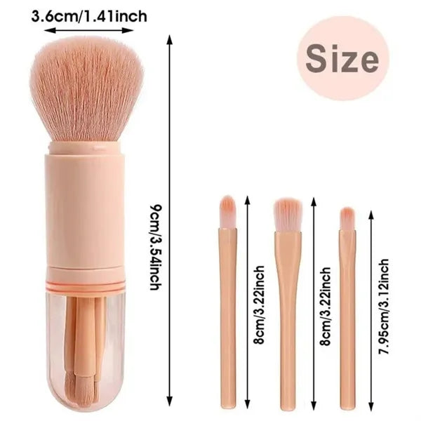 4 in 1 Portable Travel Makeup Brush Set