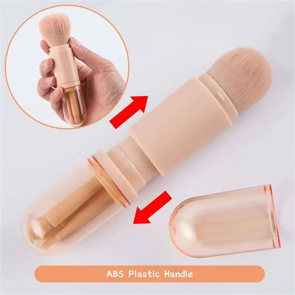 4 in 1 Portable Travel Makeup Brush Set