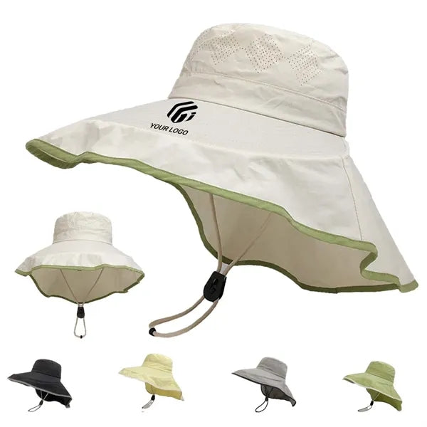 Fishing uv protection breathable sun hat with neck flap