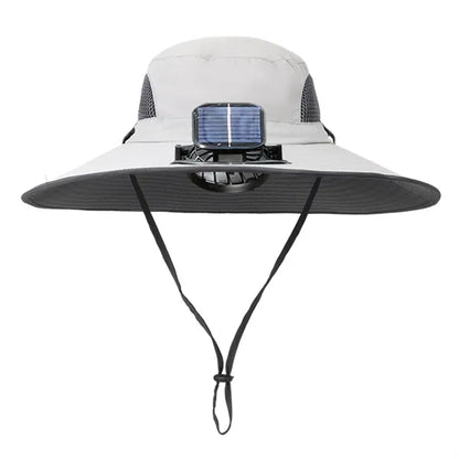 Wide Brim Solar USB Rechargeable Fan Sun Hat