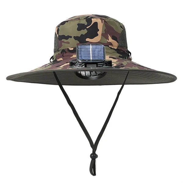 Wide Brim Solar USB Rechargeable Fan Sun Hat