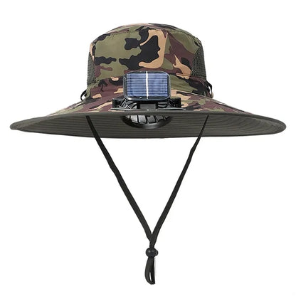 Wide Brim Solar USB Rechargeable Fan Sun Hat