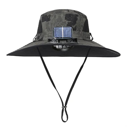Wide Brim Solar USB Rechargeable Fan Sun Hat