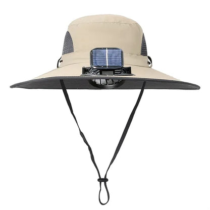 Wide Brim Solar USB Rechargeable Fan Sun Hat