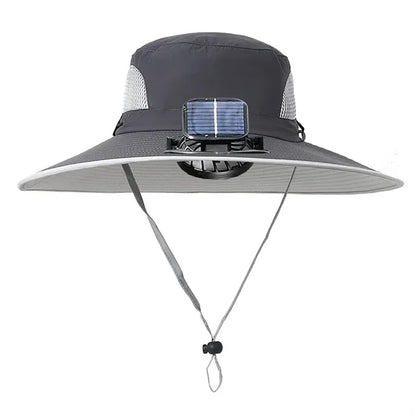 Wide Brim Solar USB Rechargeable Fan Sun Hat