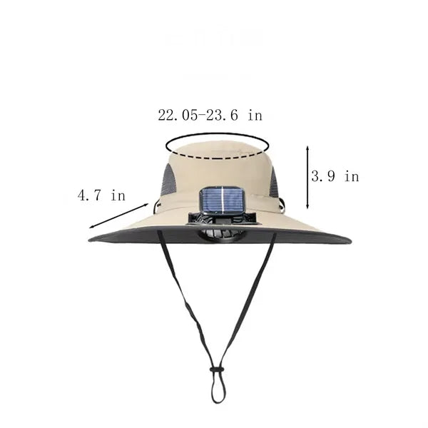 Wide Brim Solar USB Rechargeable Fan Sun Hat