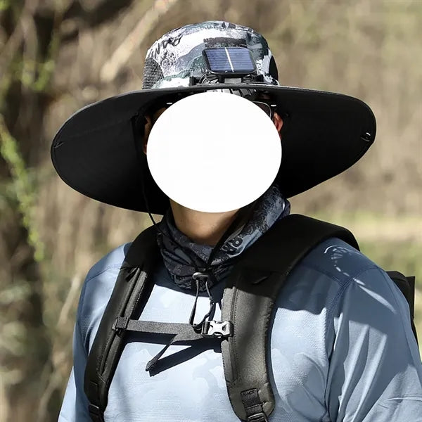 Wide Brim Solar USB Rechargeable Fan Sun Hat