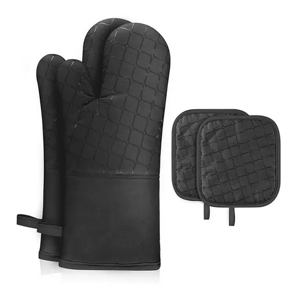 Heat Resistant Non Slip Silicone Oven Mitts Set