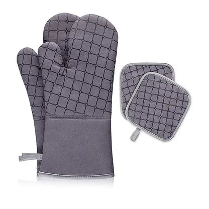 Heat Resistant Non Slip Silicone Oven Mitts Set