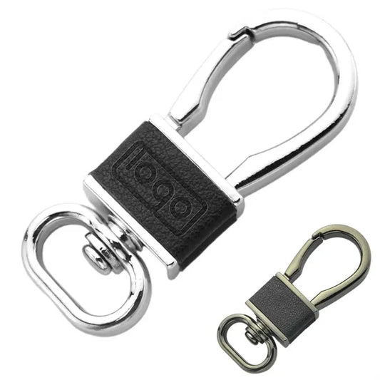 Men PU Leather Metal Key Ring Clip
