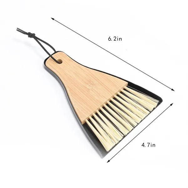 Mini Desktop Cleaning Bamboo Broom Dustpan Set