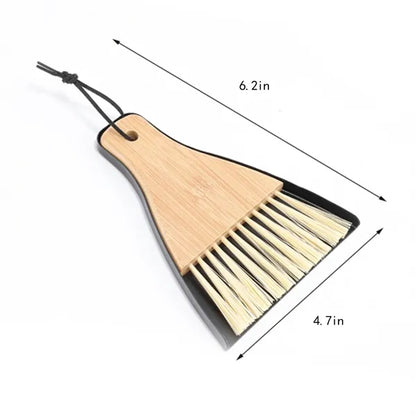 Mini Desktop Cleaning Bamboo Broom Dustpan Set