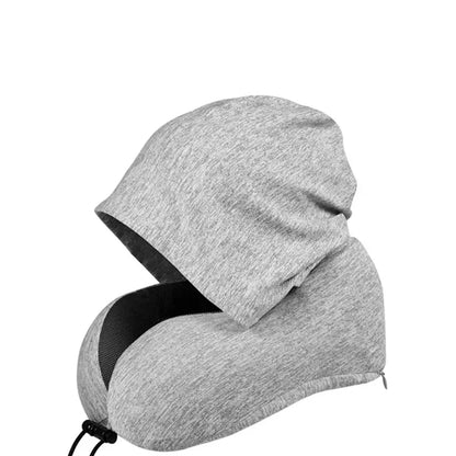 Memory Foam Neck Travel Pillow with Hoodie