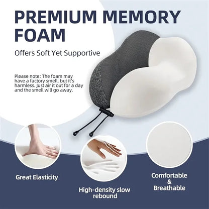 Memory Foam Neck Travel Pillow with Hoodie