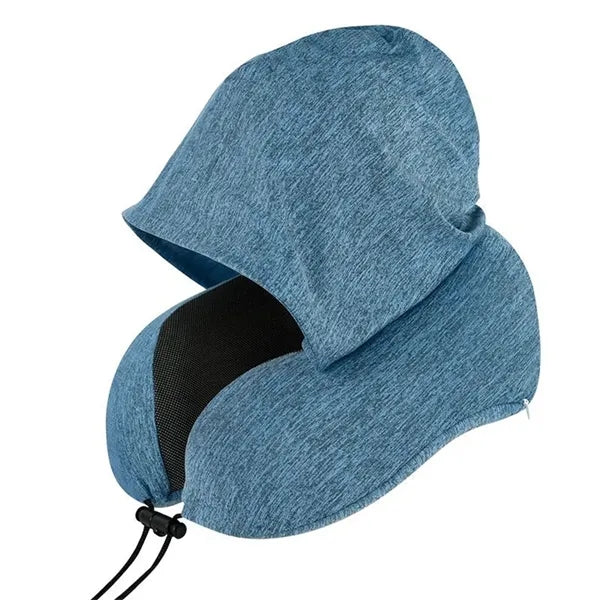 Memory Foam Neck Travel Pillow with Hoodie