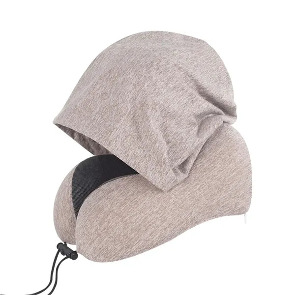 Memory Foam Neck Travel Pillow with Hoodie