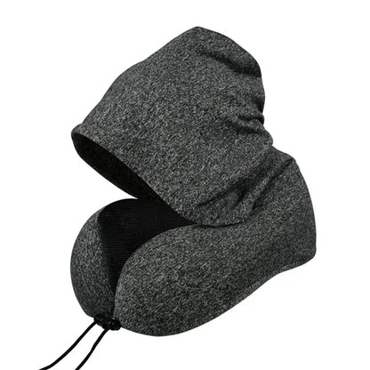 Memory Foam Neck Travel Pillow with Hoodie
