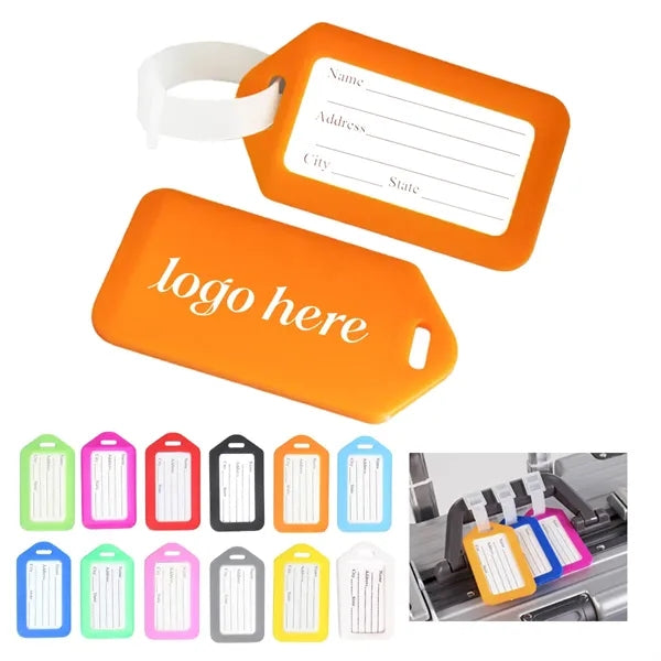Simple Checked Luggage Tag with Address Card