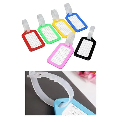 Simple Checked Luggage Tag with Address Card
