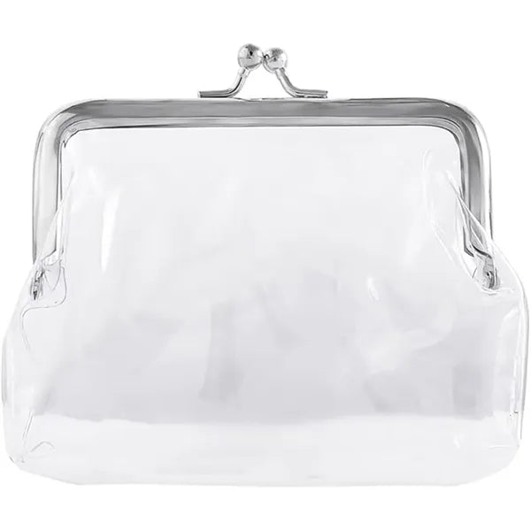 Clear PVC Iron Clip Card Cash Keys Coin Purse