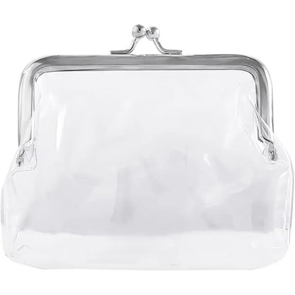 Clear PVC Iron Clip Card Cash Keys Coin Purse
