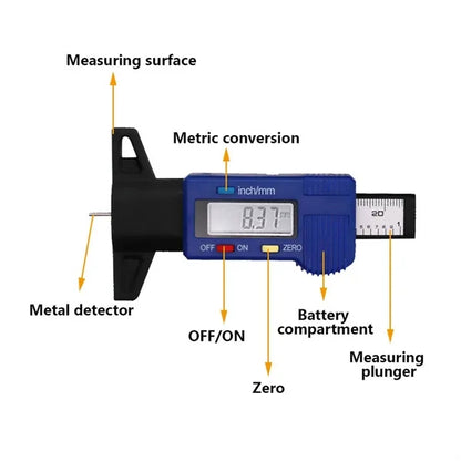 Easy Read Digital Tire Tread Depth Gauge