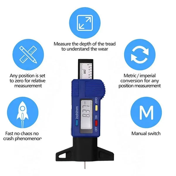 Easy Read Digital Tire Tread Depth Gauge