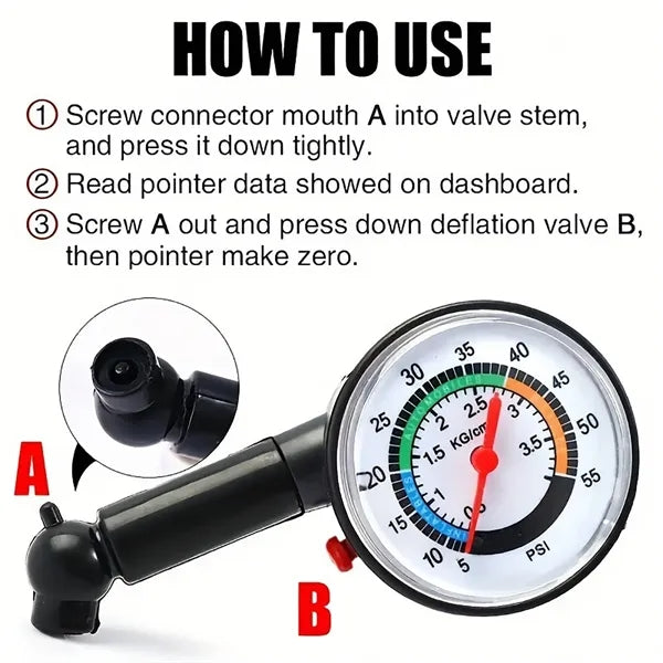 Car Portable Mechanical Tire Pressure Gauge