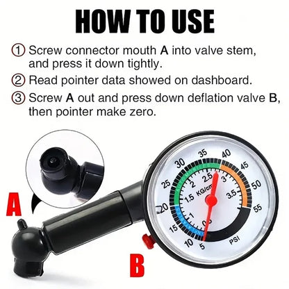 Car Portable Mechanical Tire Pressure Gauge