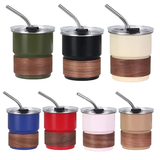 10 oz Steel Tumblers with Lid and Straw