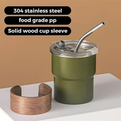 10 oz Steel Tumblers with Lid and Straw