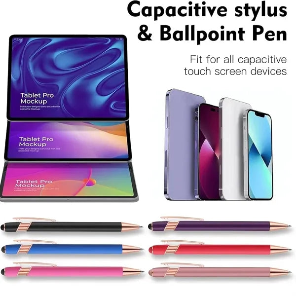 Softy Touch Screen Metal Ballpoint pen With Stylus