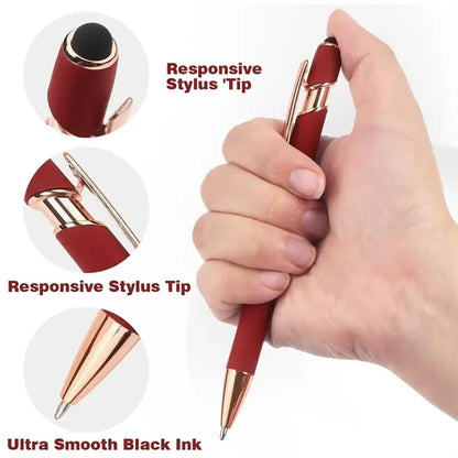 Softy Touch Screen Metal Ballpoint pen With Stylus