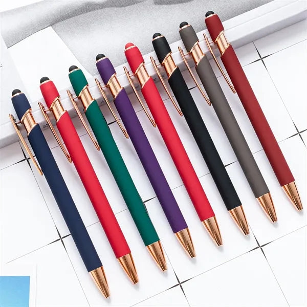 Softy Touch Screen Metal Ballpoint pen With Stylus