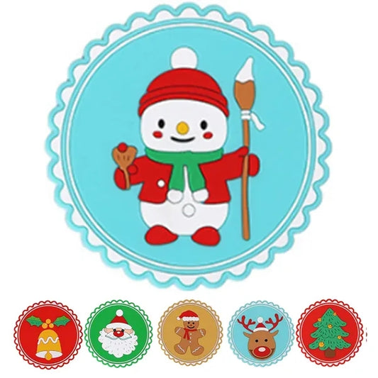 Christmas Rubber Heat Insulation Cup Coasters