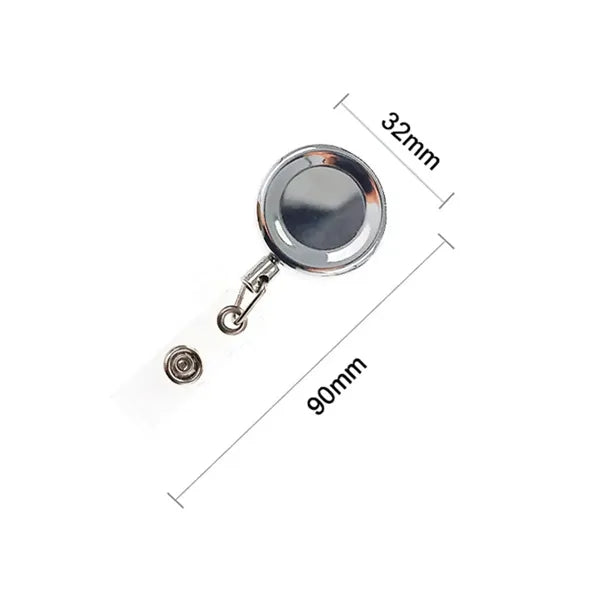 Metal Retractable Badge Reel with Steel Wire Clip