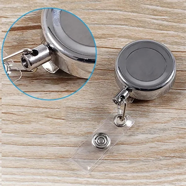 Metal Retractable Badge Reel with Steel Wire Clip