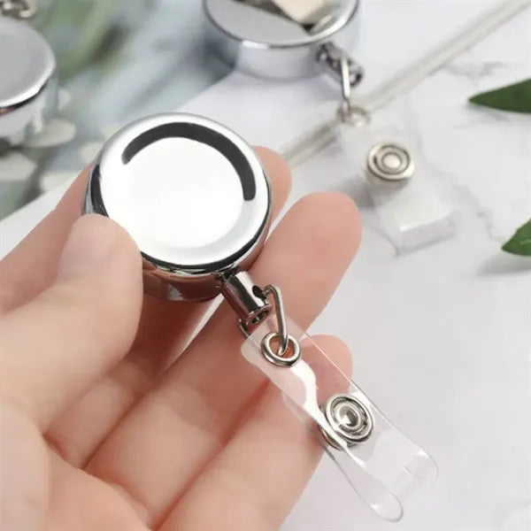 Metal Retractable Badge Reel with Steel Wire Clip