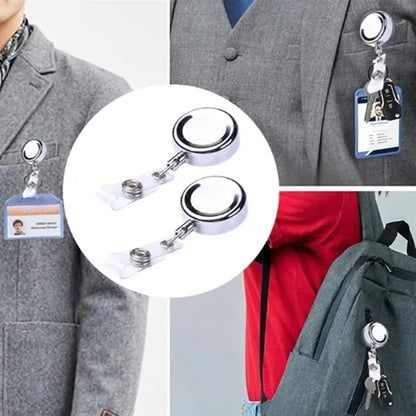 Metal Retractable Badge Reel with Steel Wire Clip