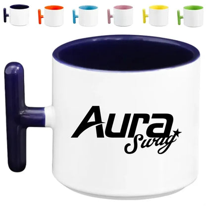 12Oz. Modern Ceramic Mug with Unique T-Handle Design