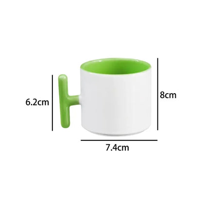 12Oz. Modern Ceramic Mug with Unique T-Handle Design