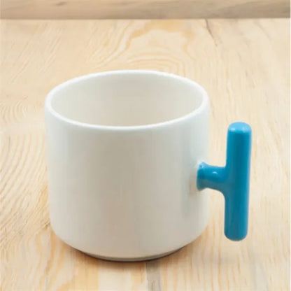 12Oz. Modern Ceramic Mug with Unique T-Handle Design