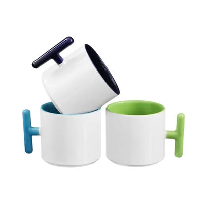 12Oz. Modern Ceramic Mug with Unique T-Handle Design