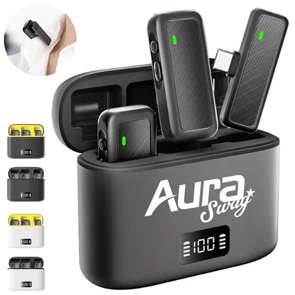 Wireless Lavalier Microphone System W/ Charging Case