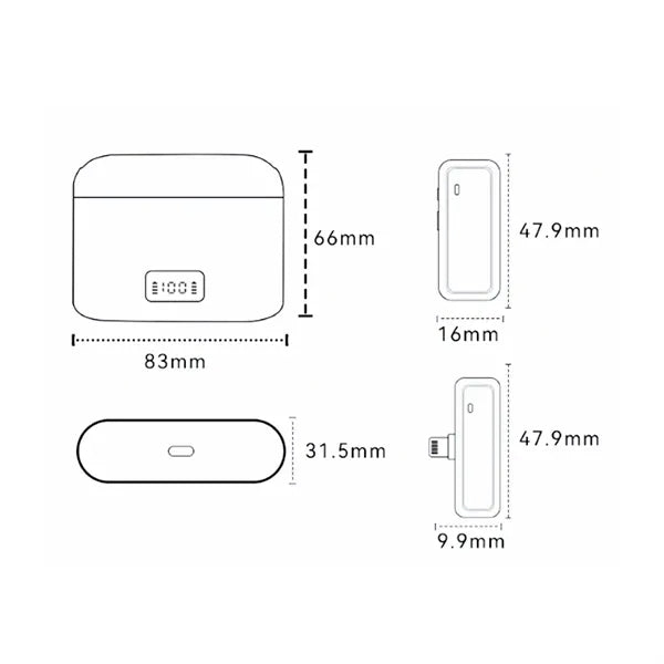 Wireless Lavalier Microphone System W/ Charging Case
