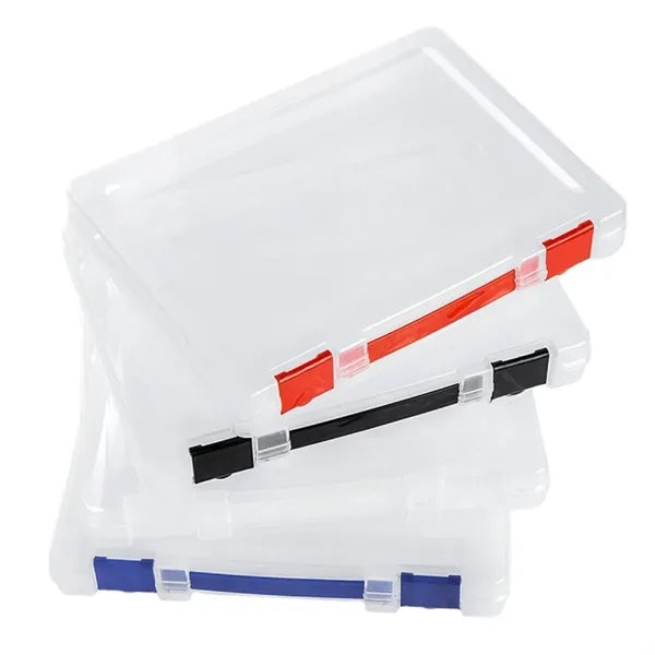 Clear Plastic Storage Box with Snap Closure for Documents