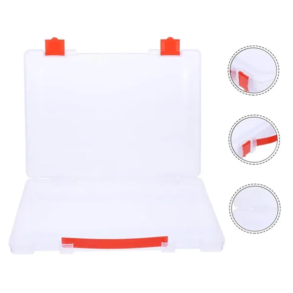 Clear Plastic Storage Box with Snap Closure for Documents
